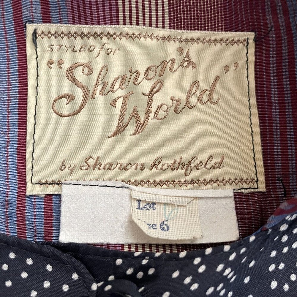 Vintage 70s Sharon's World Black Satin Balloon Sleeve Peasant Blouse Top - Picture 8 of 8